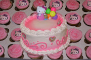 Hello Kitty Cake with Cupcakes. Posted by Hector's Custom Cakes & Edible .