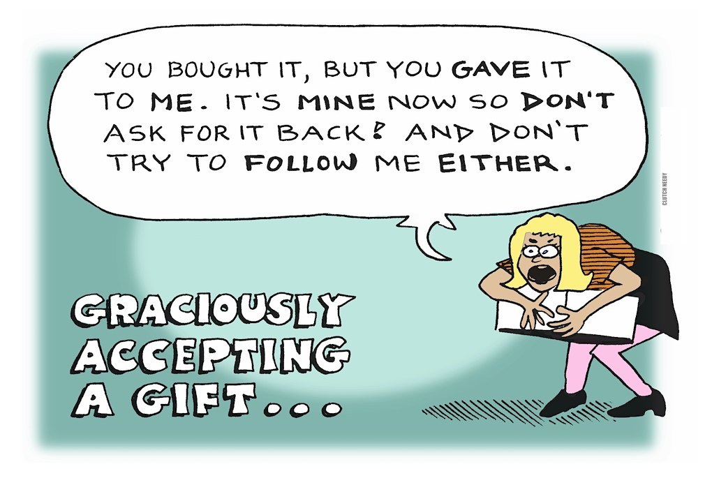 an ETIQUETTE cartoon by Clutch Needy