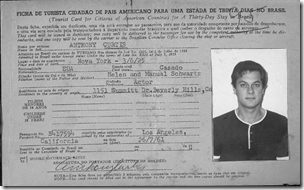 Tony Curtis's 1961 Brazilian immigration card