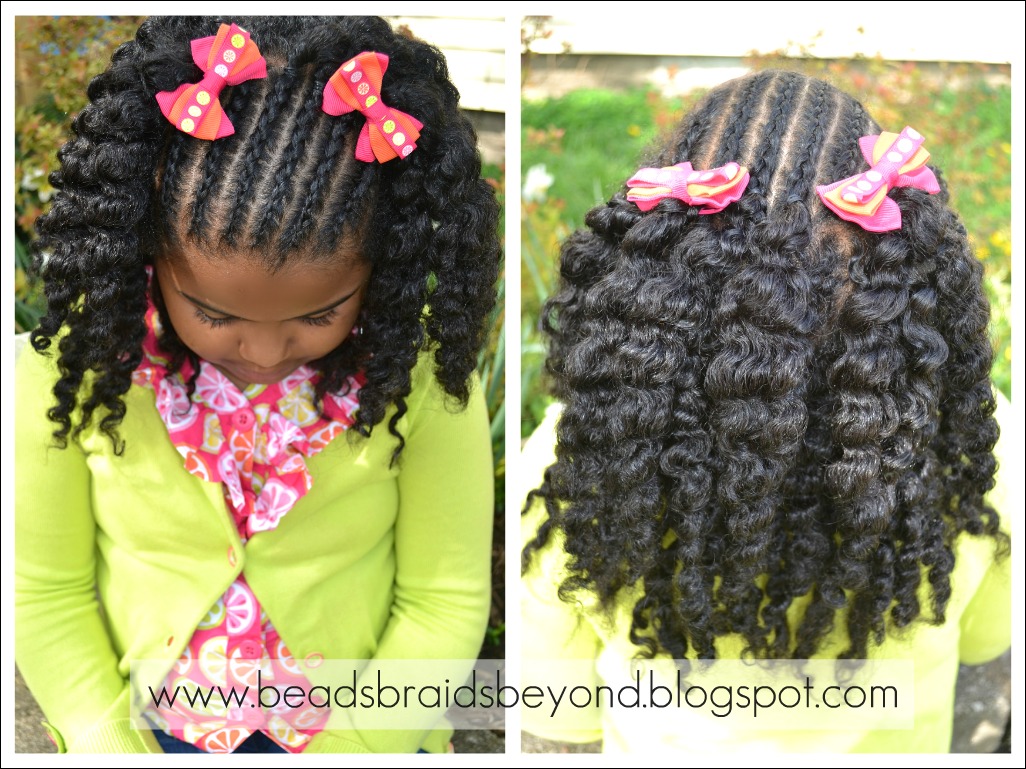 Natural Hair Styles for Little Girls: Cornrows & Twist Out - Flat  title=