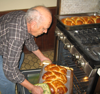 cooking Greek bread