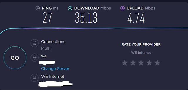 سرعة الإنترنت عن طريق موقع Speed test