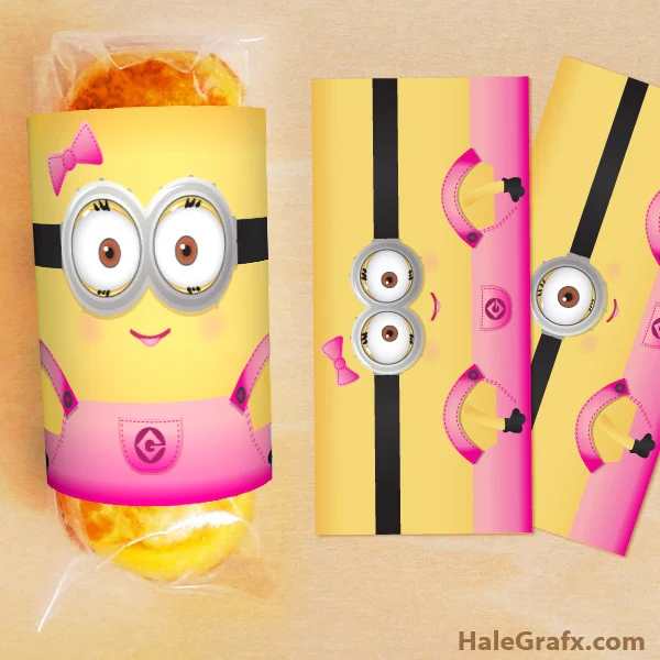 Minions Chicas: Etiquetas para Twinkies para Imprimir Gratis.