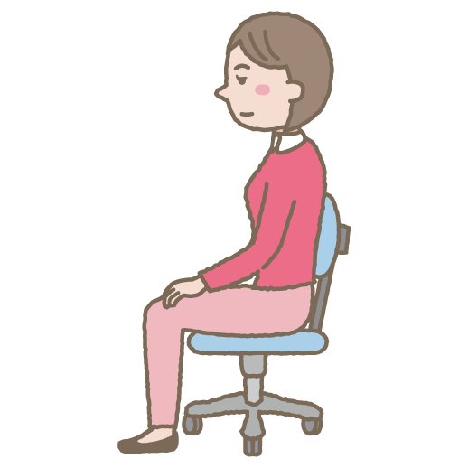 正しい姿勢で椅子に座る女性 線あり 無料イラスト素材集 イラスト研究所