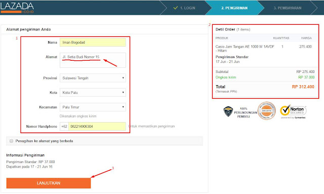 membeli barang di lazada