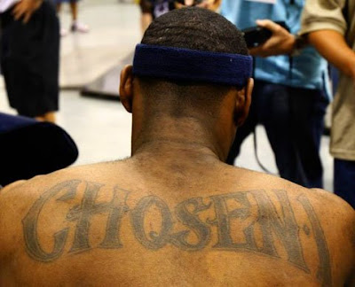 LeBron James back tattoo