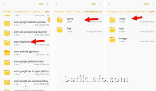 letak cache video aplikasi FB