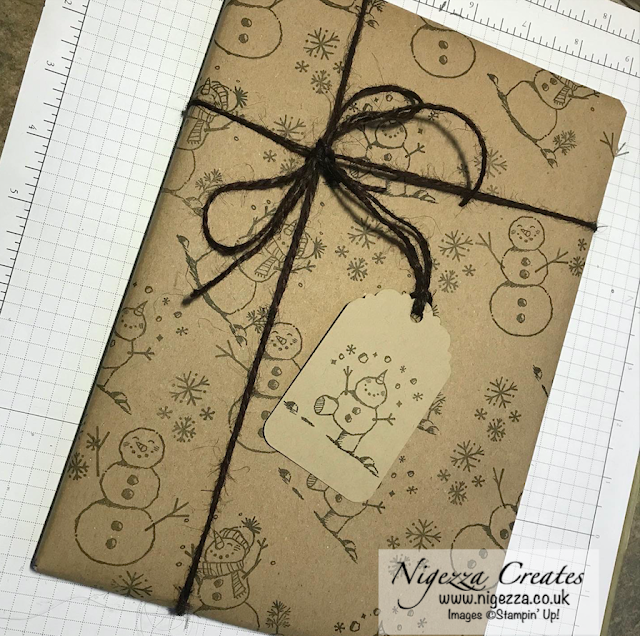 Nigezza Creates Wrapping Paper with Stampin' Up! Snowman Season