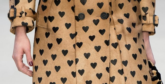 Burberry prorsum heart print coat fall 2013