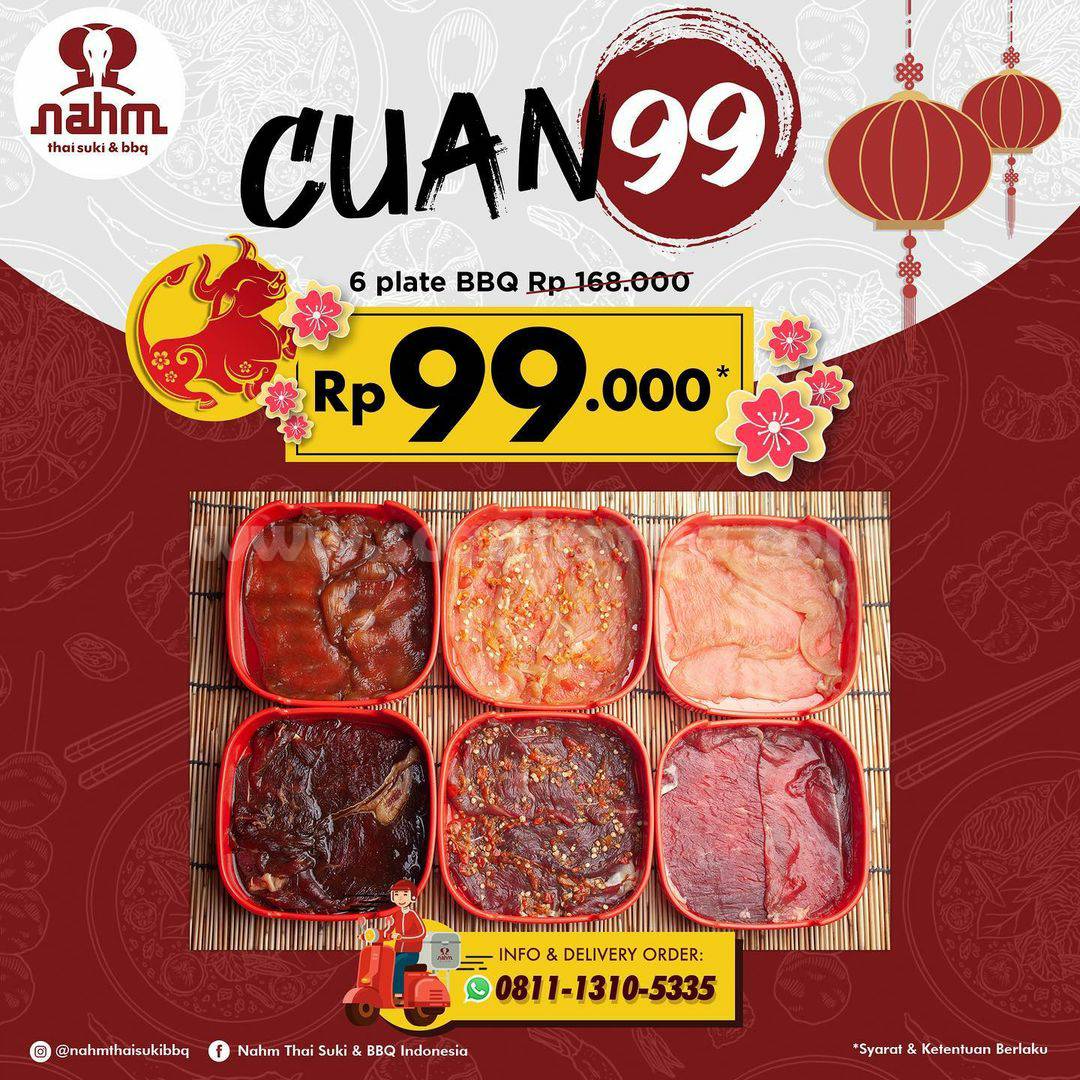 Nahm Thai Suki & BBQ Promo Cuan 99! Paket 6 Plate BBQ hanya Rp 99K