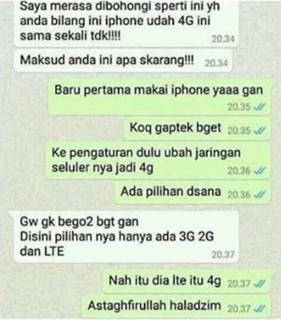 7 Chat Lucu 'Orang Gaptek' Ini Bikin Ngakak Sampai Kepala 