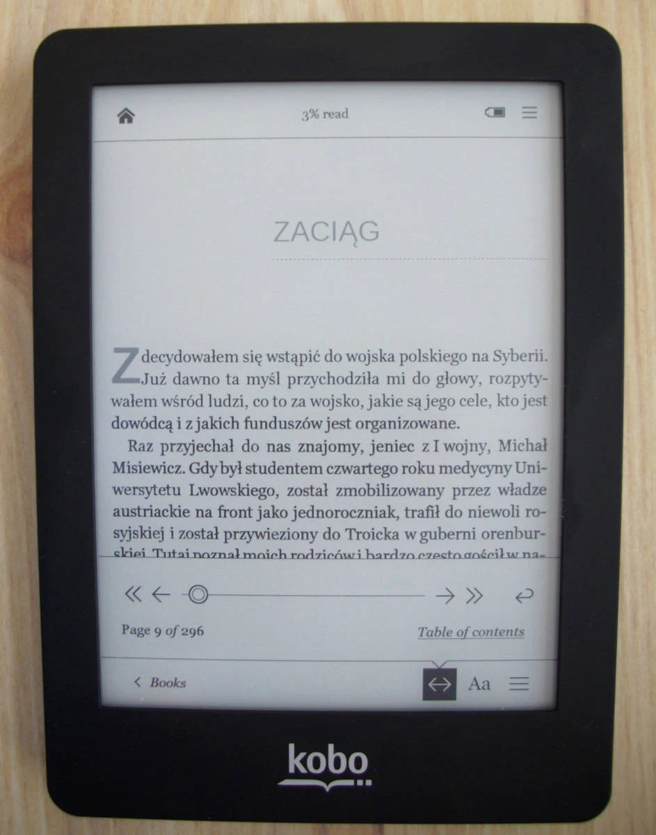 Kobo Glo - nawigacja w epub