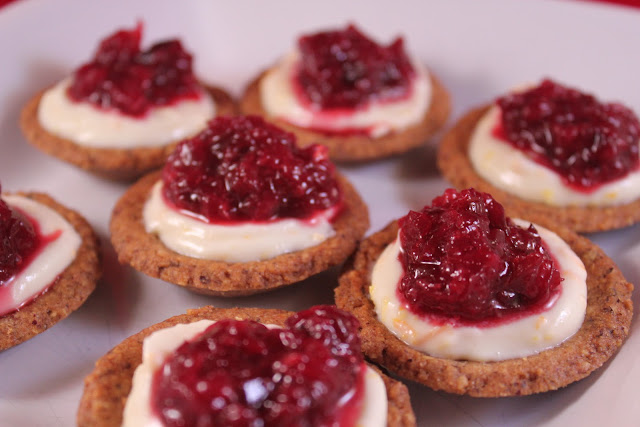 Cherry-orange cream cheese tartlets