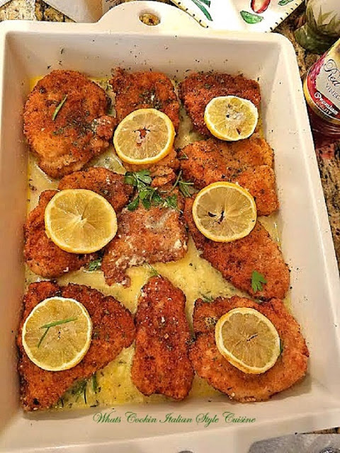 Italian Baked Fried Lemon Chicken Cutlets