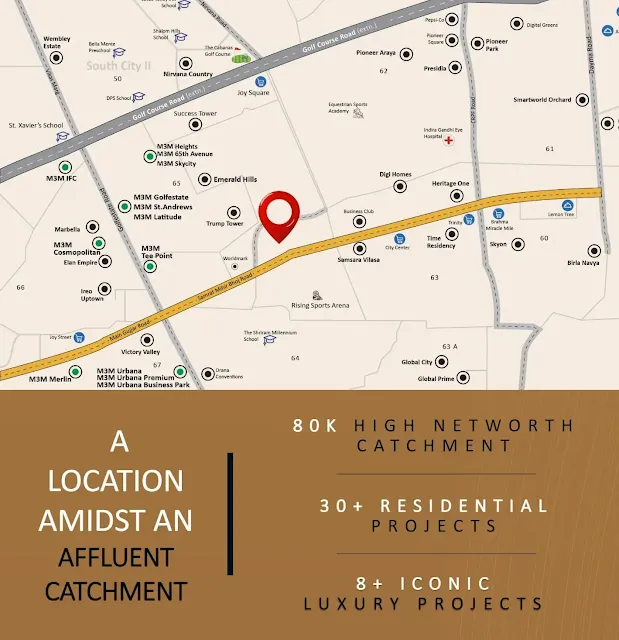 New Commercial Property M3M Capital 113 Location Map