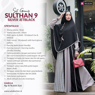 KATALOG AULIA GAMIS SET SULTAN 9 SILVER JETBLACK