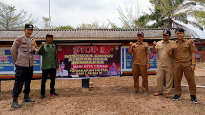 Jajaran Polsek Simpang Pematang Mesuji Laksanakan Himbauan Karhutla Di Lokasi Potensi Kebakaran