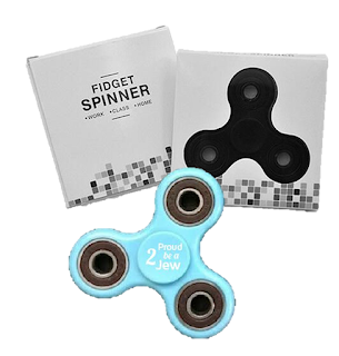 Proud 2 be a Jew fidget hand spinner box light blue Shavuot holiday shluhim