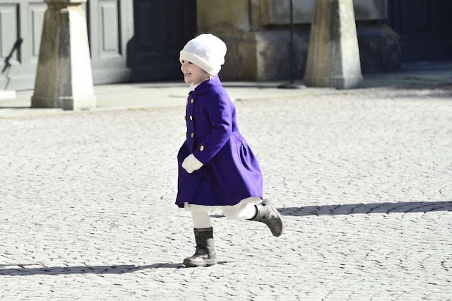 Crown Princess Victoria of Sweden and her daughter Princess Estelle attended festivities to celebrate the Crown Princess' name day