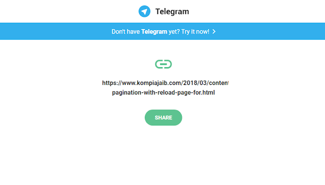 Membuat Telegram Share Button Untuk Blogger