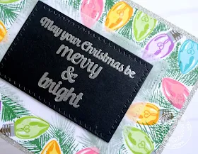 Sunny Studio Stamps: Merry Sentiments & Holiday Style Vintage Lights Border Christmas Card by Lexa Levana.