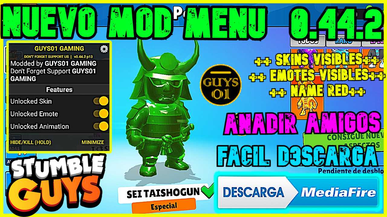 ✅NUEVO MOD de STUMBLE GUYS 0.44.2 ACTUALIZADO, BLOCK DASH INFINITO, NUEVO EMOTES VISIBLES y SKINSo