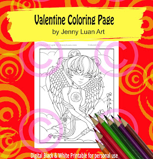 Anime Chinese Cupid coloring page