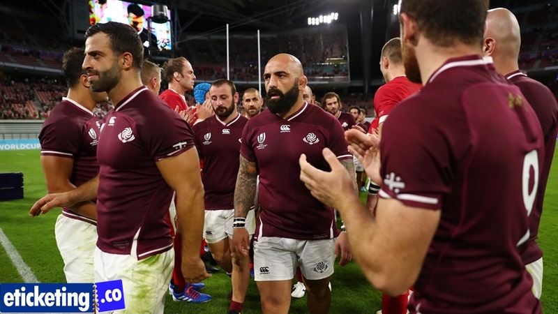 The Georgian national rugby team beaten Romania in the semi-final match of the RWC 2023