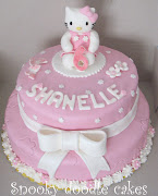 Shanelle's Hello Kitty cake. This cake is made up of a vanilla cookie cake . (hello kitty double cake )