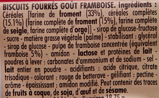 BN - Framboise - Biscuit BN Framboise - Ingrédients