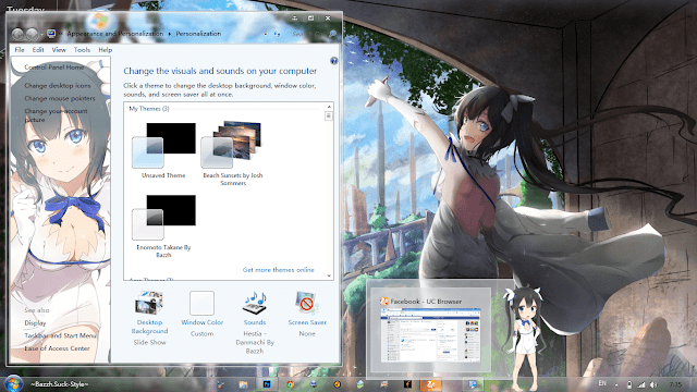 [Theme Win 7] Hestia - Danmachi By Bashkara