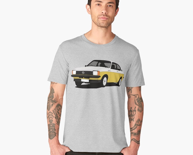 Opel Kadett GT/E Coupe t-shirt white-yellow