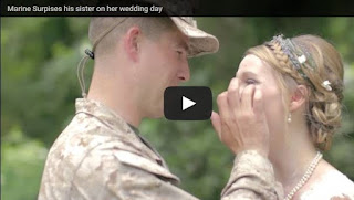 Marine Surpises his sister on her wedding day 
