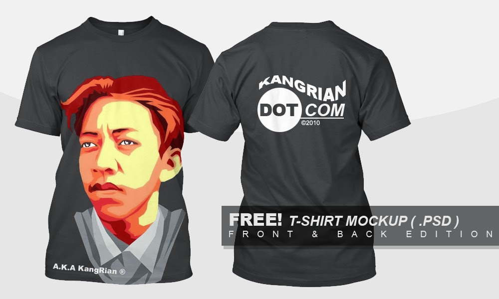 Download Download Gratis! Mockup T-Shirt/Kaos Front-Back ( Depan ...