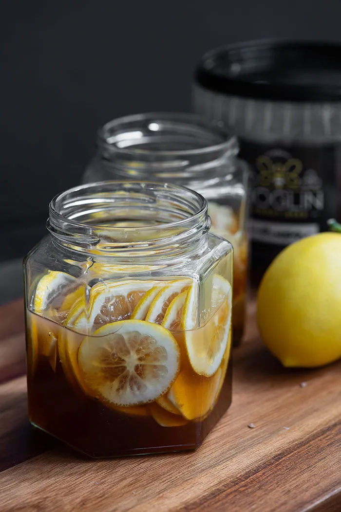 lemon and ginger soaked in honey