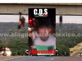 Video: Sicarios del grupo Operativo del Mayo Zambada interrogan a integrantes del CJNG antes de colgarlos en puente en Zacatecas