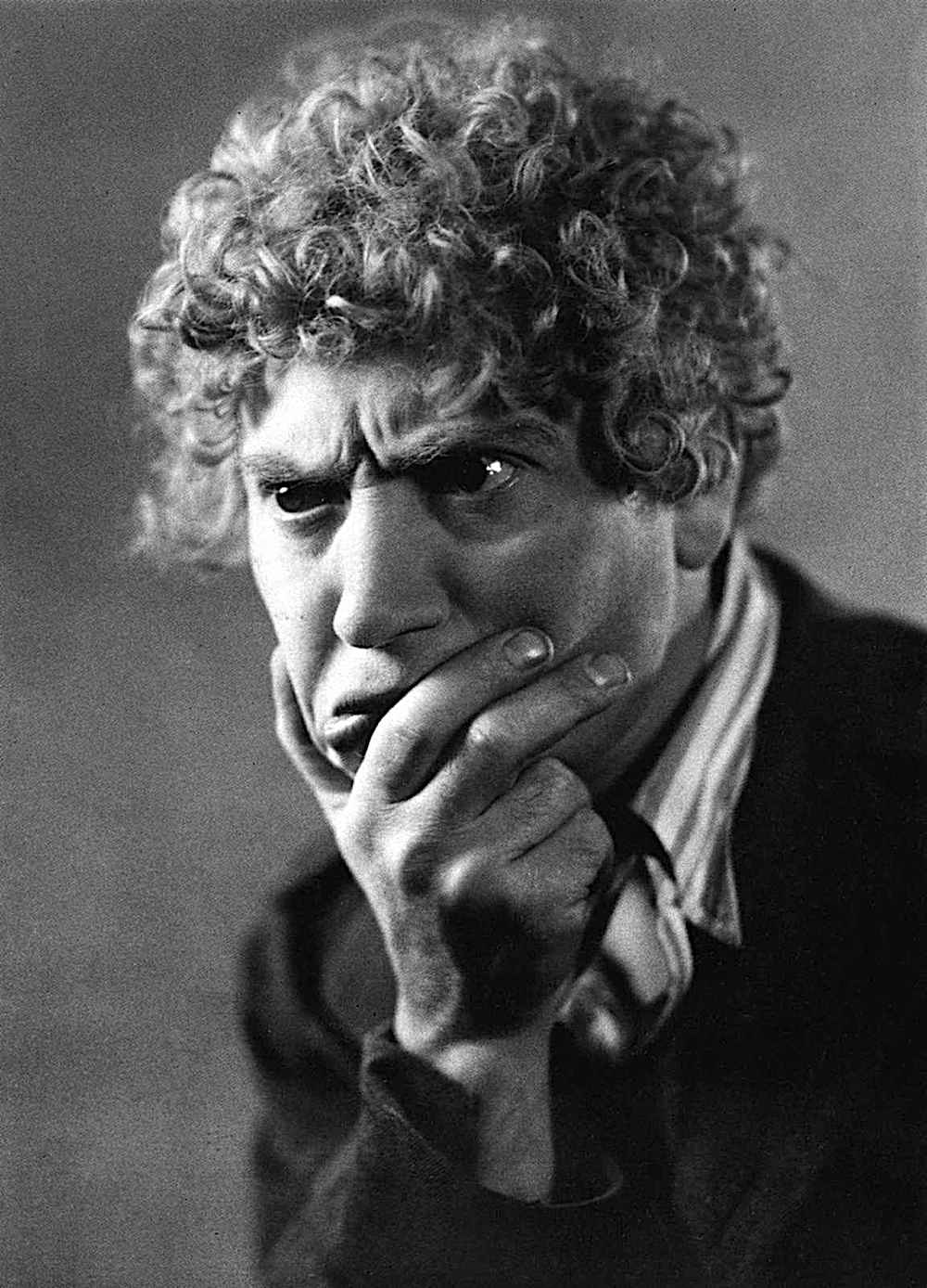 a Harpo Marx portrait photograph, the thinker