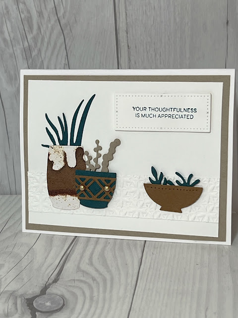 Greeting card using Earthen Textures bundle from Stampin' Up!