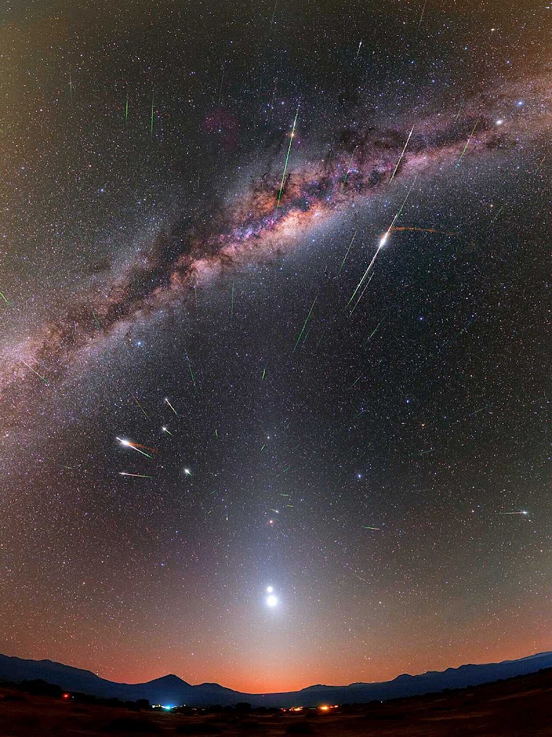 Chuva de meteoros no deserto chileno