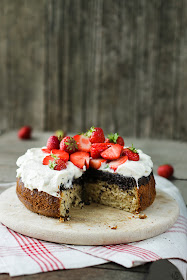 Strawberry and Poppy Seed Upside Down Cake Photo