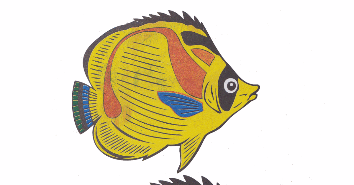  Gambar  Mewarnai Ikan Kupu Kupu Untuk  Anak  PAUD dan TK 