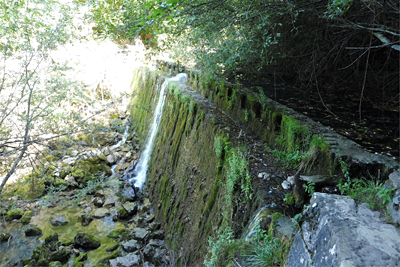 Pequeña presa en el nacedero