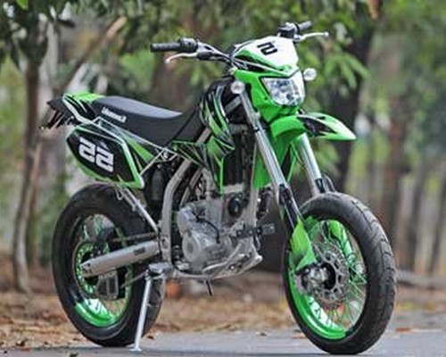 Modifikasi klx 150 supermoto motor kawasaki buat adventure 