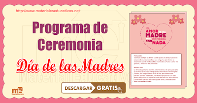 Programa de ceremonia para el día de las madres Descargar gratis