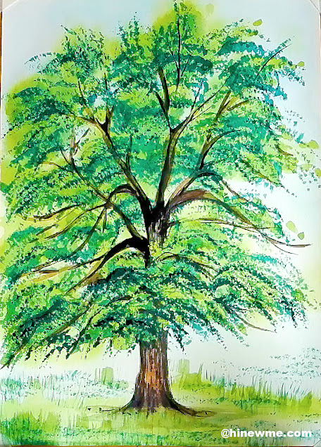 How to draw a watercolor tree step by step tutorial easy