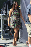 Priyanka Chopra looks super cute in happy mood wearing a short flower print dress in Hollywood 015.jpg