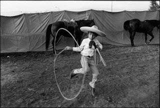 Young man doing a rope trick