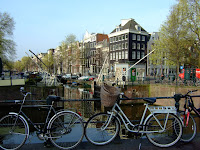 Typical Amsterdam, canals, locks, bikes and Dutch gables