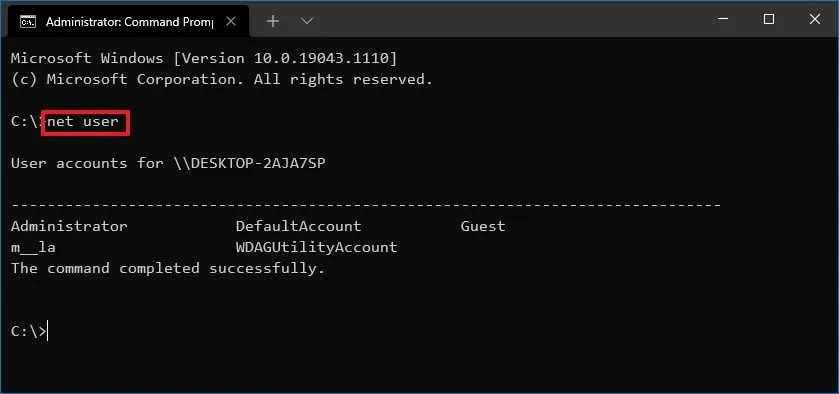 net user cmd windows