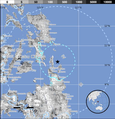 Epicentro sismo 6,1 grados en Filipinas, 3 de Julio 2015